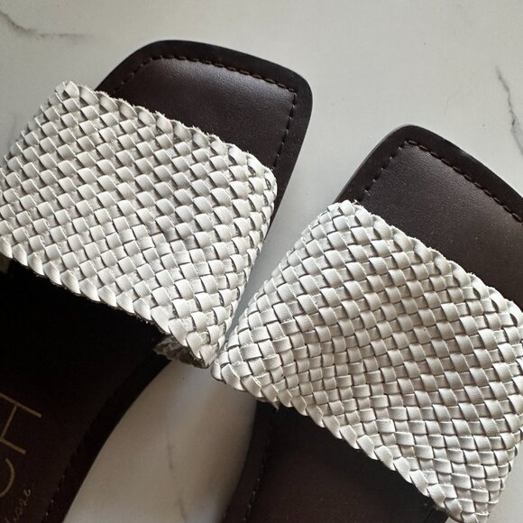 Beach by Matisse Isle Slide White Brown Sandal Sz 10 - Picture 4 of 6